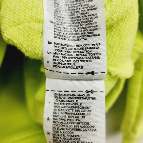 Adidas Adventure Lime Green Hoodie Mens  Size S Kangaroo Pocket Drawstring Hood - Picture 4 of 12